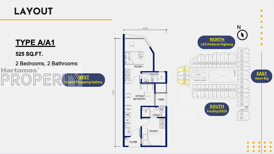 Floor plan: Type A & A1