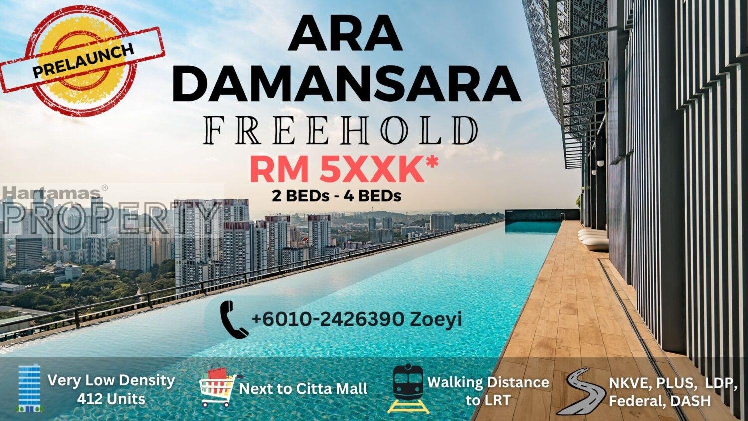 FREEHOLD LOW DENSITY CONDO @ ARA DAMANSARA [Covered walkway 100m to Citta Mall, Sky Pool & Sky Gym]