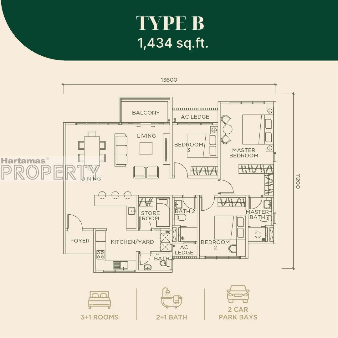 Floor plan: Type B
