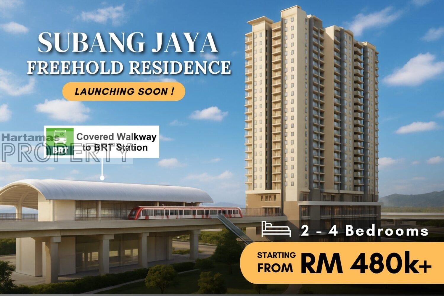 [FREEHOLD] BRT-LINKED SUBANG CONDO | 80m Covered Walkway to BRT Station